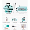 image:imageVEVOR 11 in 1 Heat Press 12 x 15 Inch Multifunctional Clamshell Printer Digital DualTube Heat Press Transfer Machine Swing Away Sublimation Machine for TShirt Hat Cap Mug Plate Pen Shoes Black15X15 5 in 1Green