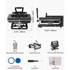 image:imageVEVOR 11 in 1 Heat Press 12 x 15 Inch Multifunctional Clamshell Printer Digital DualTube Heat Press Transfer Machine Swing Away Sublimation Machine for TShirt Hat Cap Mug Plate Pen Shoes Black15X15 5 in 1Black