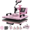 image:imageVEVOR 8 in 1 Heat Press Machine Combo with 30 OZ Tumbler Press amp Hat Press 12x15 inch Heat Press for TShirts Hats Caps Tumblers Glass Cans Mugs and Plates Pink8in1Pink