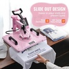 image:imageVEVOR 8 in 1 Heat Press Machine Combo with 30 OZ Tumbler Press amp Hat Press 12x15 inch Heat Press for TShirts Hats Caps Tumblers Glass Cans Mugs and Plates Pink8in1Pink
