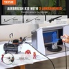 image:imageVEVOR Airbrush Kit Professional Airbrush Set with 15 HP Compressor amp 3 Airbrushes Airbrushing System Kit with MultiPurpose DualAction Gravity Feed Airbrushes Art Nail Cookie Tatto3 Airbrushes Set