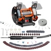 image:imageVEVOR Bench Buffer Polisher Bench Buffer Grinder Polishing amp Buffing Machine for MetalJewelryWoodJadePlasticSilver DIY with WoolAbrasive Fiber WheelGrinding Wheel100pcs Tools 3590RPMBlack