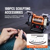 image:imageVEVOR Bench Buffer Polisher Bench Buffer Grinder Polishing amp Buffing Machine for MetalJewelryWoodJadePlasticSilver DIY with WoolAbrasive Fiber WheelGrinding Wheel100pcs Tools 3590RPMBlack