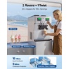 image:imageVEVOR Commercial Ice Cream Machine 3444LH Yield DualCompressor Freestanding Soft Serve Ice Cream Maker with 2  10L Hoppers amp 3 Flavors PreCooling Puffing LowMix Alert for Snack Dessert Shops