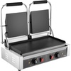 image:imageVEVOR Commercial Panini Grill 3600W Electric Sandwich Panini Maker Stainless Steel Double Sandwichs Press with Handle and Temp Control 19x9 in Full Flat Enamel Plate for Hamburger Steak Bacon