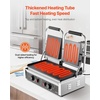 image:imageVEVOR Commercial Panini Grill 3600W Electric Sandwich Panini Maker Stainless Steel Double Sandwichs Press with Handle and Temp Control 19x9 in Full Flat Enamel Plate for Hamburger Steak Bacon