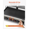 image:imageVEVOR Commercial Panini Grill 3600W Electric Sandwich Panini Maker Stainless Steel Double Sandwichs Press with Handle and Temp Control 19x9 in Full Flat Enamel Plate for Hamburger Steak Bacon