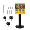 image:imageVEVOR Commercial Vending Machine Triple Compartment Candy Dispenser with Iron Stand Gumball and Candy Machine for Business Coin Operated Gumball Bank for Toy Capsules Bouncy Balls Candy Nut BlackYellow