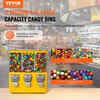 image:imageVEVOR Commercial Vending Machine Triple Compartment Candy Dispenser with Iron Stand Gumball and Candy Machine for Business Coin Operated Gumball Bank for Toy Capsules Bouncy Balls Candy Nut BlackYellow