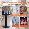 image:imageVEVOR Commercial Vending Machine Triple Compartment Candy Dispenser with Iron Stand Gumball and Candy Machine for Business Coin Operated Gumball Bank for Toy Capsules Bouncy Balls Candy Nut BlackBlack