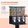 image:imageVEVOR Commercial Vending Machine Triple Compartment Candy Dispenser with Iron Stand Gumball and Candy Machine for Business Coin Operated Gumball Bank for Toy Capsules Bouncy Balls Candy Nut BlackBlack