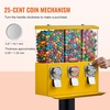 image:imageVEVOR Commercial Vending Machine Triple Compartment Candy Dispenser with Iron Stand Gumball and Candy Machine for Business Coin Operated Gumball Bank for Toy Capsules Bouncy Balls Candy Nut BlackYellow