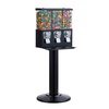 image:imageVEVOR Commercial Vending Machine Triple Compartment Candy Dispenser with Iron Stand Gumball and Candy Machine for Business Coin Operated Gumball Bank for Toy Capsules Bouncy Balls Candy Nut BlackBlack