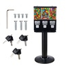 image:imageVEVOR Commercial Vending Machine Triple Compartment Candy Dispenser with Iron Stand Gumball and Candy Machine for Business Coin Operated Gumball Bank for Toy Capsules Bouncy Balls Candy Nut BlackBlack