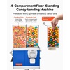 image:imageVEVOR Commercial Vending Machine Triple Compartment Candy Dispenser with Iron Stand Gumball and Candy Machine for Business Coin Operated Gumball Bank for Toy Capsules Bouncy Balls Candy Nut BlackBlue