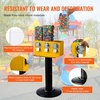 image:imageVEVOR Commercial Vending Machine Triple Compartment Candy Dispenser with Iron Stand Gumball and Candy Machine for Business Coin Operated Gumball Bank for Toy Capsules Bouncy Balls Candy Nut BlackYellow