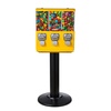 image:imageVEVOR Commercial Vending Machine Triple Compartment Candy Dispenser with Iron Stand Gumball and Candy Machine for Business Coin Operated Gumball Bank for Toy Capsules Bouncy Balls Candy Nut BlackYellow