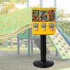 image:imageVEVOR Commercial Vending Machine Triple Compartment Candy Dispenser with Iron Stand Gumball and Candy Machine for Business Coin Operated Gumball Bank for Toy Capsules Bouncy Balls Candy Nut BlackYellow