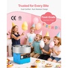 image:imageVEVOR Cotton Candy Machine Commercial 1000W Electric Candy Floss Maker Easy Use with 15 inch Stainless Steel Bowl and Sugar Scoop Makes Hard Candy for Home Kids Birthday Family Party BlueBlueStraight Surface