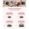image:imageVEVOR Hat Heat Press Machine with 4pcs Interchangeable Platens Precise Temperature and Time Control Hat Press for HTV Iron On and Sublimation Projects for Caps Headbands Cuffs Face Masks GreenPink