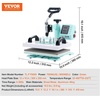 image:imageVEVOR Heat Press Machine 12x10in Clamshell Sublimation Transfer Printer12x10Green