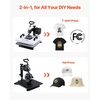 image:imageVEVOR Heat Press Machine 15 x 15 in 2in1 Multifunction 360 Swing Away 1200W Double Tube Fast and Even Heating Digital Precise Control Sublimation Press Machine for TShirts Hats CapsHeat Press2 In 1