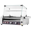 image:imageVEVOR Hot Dog Roller 12 Hot Dog 5 Rollers Stainless Steel Sausage Grill Cooker 750W Commercial Hot Dog Machine with Dual Temp Control Cover Side Storage Box Removable Shelf amp Oil Drip Tray7 RollersCover