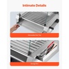 image:imageVEVOR Hot Dog Roller 12 Hot Dog 5 Rollers Stainless Steel Sausage Grill Cooker 750W Commercial Hot Dog Machine with Dual Temp Control Cover Side Storage Box Removable Shelf amp Oil Drip Tray11 RollersCover