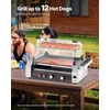 image:imageVEVOR Hot Dog Roller 12 Hot Dog 5 Rollers Stainless Steel Sausage Grill Cooker 750W Commercial Hot Dog Machine with Dual Temp Control Cover Side Storage Box Removable Shelf amp Oil Drip Tray5 RollersCover