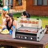 image:imageVEVOR Hot Dog Roller 12 Hot Dog 5 Rollers Stainless Steel Sausage Grill Cooker 750W Commercial Hot Dog Machine with Dual Temp Control Cover Side Storage Box Removable Shelf amp Oil Drip Tray7 RollersCover