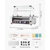 image:imageVEVOR Hot Dog Roller 12 Hot Dog 5 Rollers Stainless Steel Sausage Grill Cooker 750W Commercial Hot Dog Machine with Dual Temp Control Cover Side Storage Box Removable Shelf amp Oil Drip Tray5 RollersCover