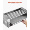 image:imageVEVOR Hot Dog Roller 12 Hot Dog 5 Rollers Stainless Steel Sausage Grill Cooker 750W Commercial Hot Dog Machine with Dual Temp Control Cover Side Storage Box Removable Shelf amp Oil Drip Tray5 Rollers