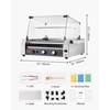 image:imageVEVOR Hot Dog Roller 12 Hot Dog 5 Rollers Stainless Steel Sausage Grill Cooker 750W Commercial Hot Dog Machine with Dual Temp Control Cover Side Storage Box Removable Shelf amp Oil Drip Tray11 RollersCover