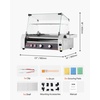 image:imageVEVOR Hot Dog Roller 12 Hot Dog 5 Rollers Stainless Steel Sausage Grill Cooker 750W Commercial Hot Dog Machine with Dual Temp Control Cover Side Storage Box Removable Shelf amp Oil Drip Tray7 RollersCover