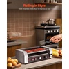 image:imageVEVOR Hot Dog Roller 12 Hot Dog 5 Rollers Stainless Steel Sausage Grill Cooker 750W Commercial Hot Dog Machine with Dual Temp Control Cover Side Storage Box Removable Shelf amp Oil Drip Tray5 Rollers