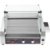 image:imageVEVOR Hot Dog Roller 12 Hot Dog 5 Rollers Stainless Steel Sausage Grill Cooker 750W Commercial Hot Dog Machine with Dual Temp Control Cover Side Storage Box Removable Shelf amp Oil Drip Tray11 RollersCover