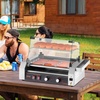 image:imageVEVOR Hot Dog Roller 12 Hot Dog 5 Rollers Stainless Steel Sausage Grill Cooker 750W Commercial Hot Dog Machine with Dual Temp Control Cover Side Storage Box Removable Shelf amp Oil Drip Tray5 RollersCover