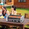 image:imageVEVOR Hot Dog Roller 12 Hot Dog 5 Rollers Stainless Steel Sausage Grill Cooker 750W Commercial Hot Dog Machine with Dual Temp Control Cover Side Storage Box Removable Shelf amp Oil Drip Tray5 Rollers