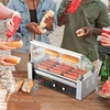 image:imageVEVOR Hot Dog Roller 7 Rollers 18 Hot Dogs Capacity 1050W Stainless Sausage Grill Cooker Machine with Dual Temp Control Glass Hood Acrylic Cover Bun Warmer Shelf Removable Oil Drip Tray ETL Certified5 RollersCover