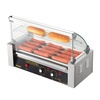 image:imageVEVOR Hot Dog Roller 7 Rollers 18 Hot Dogs Capacity 1050W Stainless Sausage Grill Cooker Machine with Dual Temp Control Glass Hood Acrylic Cover Bun Warmer Shelf Removable Oil Drip Tray ETL Certified5 RollersCover