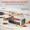image:imageVEVOR Hot Dog Roller 7 Rollers 18 Hot Dogs Capacity 1050W Stainless Sausage Grill Cooker Machine with Dual Temp Control Glass Hood Acrylic Cover Bun Warmer Shelf Removable Oil Drip Tray ETL Certified5 RollersCover
