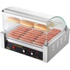 image:imageVEVOR Hot Dog Roller 7 Rollers 18 Hot Dogs Capacity 1050W Stainless Sausage Grill Cooker Machine with Dual Temp Control Glass Hood Acrylic Cover Bun Warmer Shelf Removable Oil Drip Tray ETL Certified11 Roller
