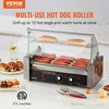 image:imageVEVOR Hot Dog Roller 7 Rollers 18 Hot Dogs Capacity 1050W Stainless Sausage Grill Cooker Machine with Dual Temp Control Glass Hood Acrylic Cover Bun Warmer Shelf Removable Oil Drip Tray ETL Certified5 RollersCover