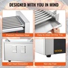 image:imageVEVOR Hot Dog Roller 7 Rollers 18 Hot Dogs Capacity 1050W Stainless Sausage Grill Cooker Machine with Dual Temp Control Glass Hood Acrylic Cover Bun Warmer Shelf Removable Oil Drip Tray ETL Certified7 RollersCover