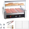image:imageVEVOR Hot Dog Roller 7 Rollers 18 Hot Dogs Capacity 1050W Stainless Sausage Grill Cooker Machine with Dual Temp Control Glass Hood Acrylic Cover Bun Warmer Shelf Removable Oil Drip Tray ETL Certified11 Roller