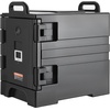 image:imageVEVOR Insulated Food Pan Carrier 81 Qt Hot Box for Catering Food Box Carrier with Double Buckles Front Loading Food Warmer with Handles Stackable End Loader with Wheels for Restaurant Canteen81Quart