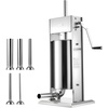 image:imageVEVOR Manual Sausage Stuffer 7 LBS  3 L Vertical Meat Stuffer Heavy Duty Sausage Casing Meat Stuffing Machine DualSpeed Stainless Steel Filler with 5 Filling Tubes for Commercial and Home Use33LB15L