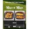 image:imageVEVOR Outdoor Propane Deep Fryer DualTank 18QTx2 Commercial Fryer MultiPurpose Portable Frying Cart with Wheel 3 Basket 2 Thermometer Stainless Steel Cooker for Fish Fry Wings Fries 40000 BTU32QT 16QTX2