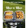image:imageVEVOR Outdoor Propane Deep Fryer DualTank 18QTx2 Commercial Fryer MultiPurpose Portable Frying Cart with Wheel 3 Basket 2 Thermometer Stainless Steel Cooker for Fish Fry Wings Fries 40000 BTU36QT18QTX2
