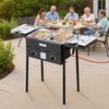 image:imageVEVOR Outdoor Propane Deep Fryer DualTank 18QTx2 Commercial Fryer MultiPurpose Portable Frying Cart with Wheel 3 Basket 2 Thermometer Stainless Steel Cooker for Fish Fry Wings Fries 40000 BTU16QT8QTX2